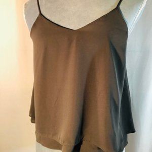 NYMPHE Brown Spaghetti Strap Intimates Tank Top